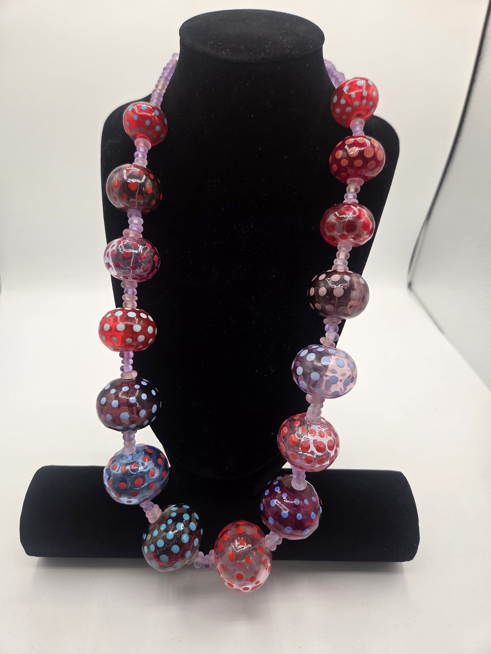 Tom & Sage Holland Art Glass Necklace – Handmade Lampwork Focal Beads